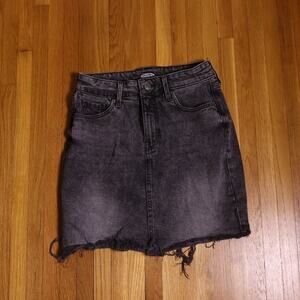 Old Navy Black Gray Denim Mini Skirt retro 2000s size 0